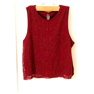 Red embroidery top